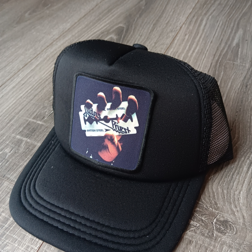 Judas Priest Black Trucker Hat with Graphic Patch
